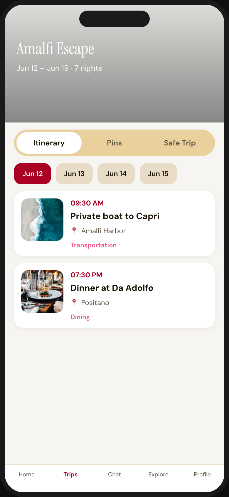 Branded traveler app on mobile
